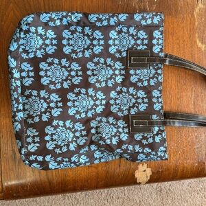 Stylish Blue Floral Tote Bag